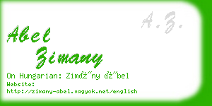 abel zimany business card
